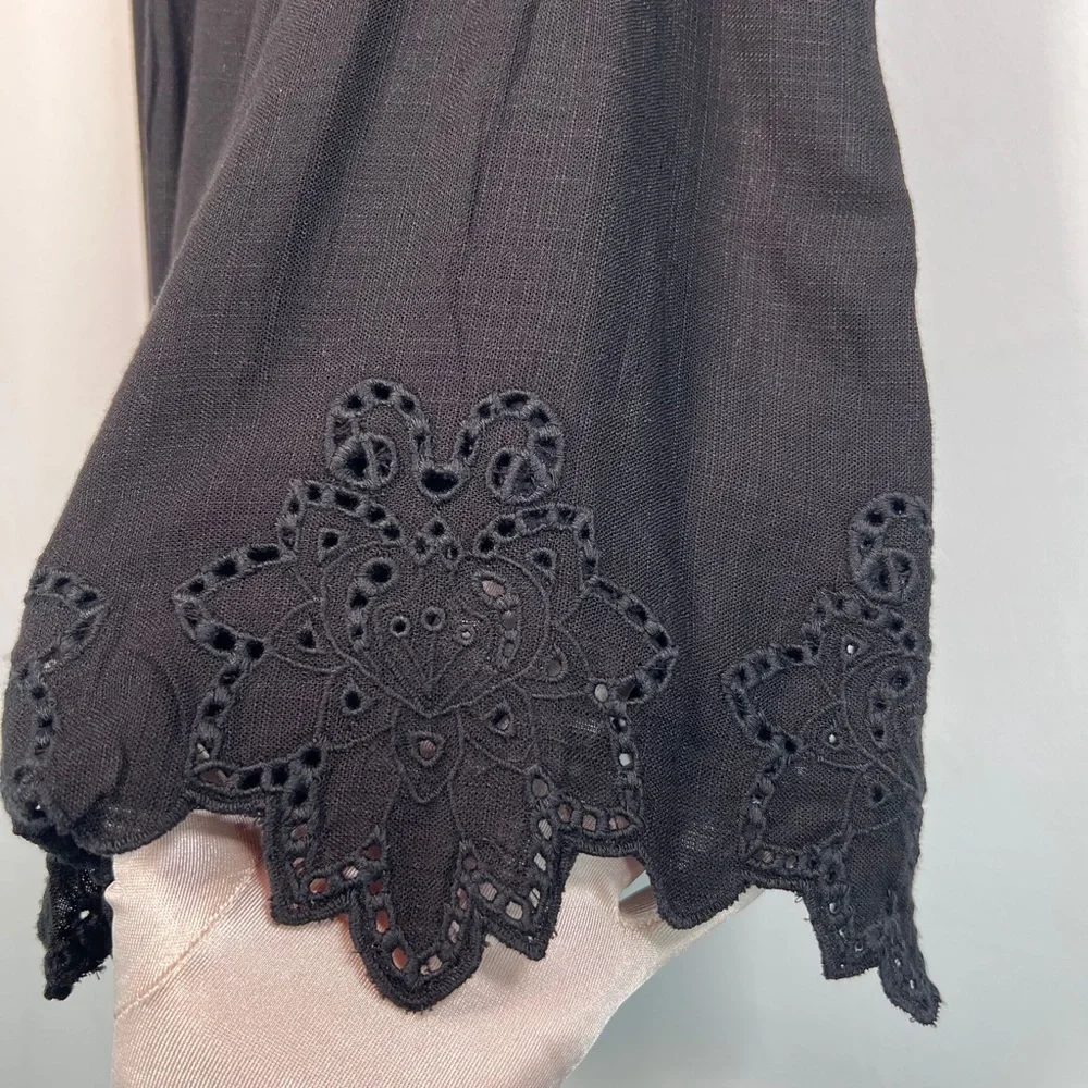 NWT ZARA Short Jumpsuit Topstitching Eyelet Embroidery‎ Hem Straps 7200/113 XS